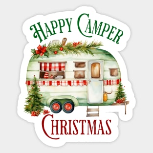 Happy Camper Christmas holiday design Sticker